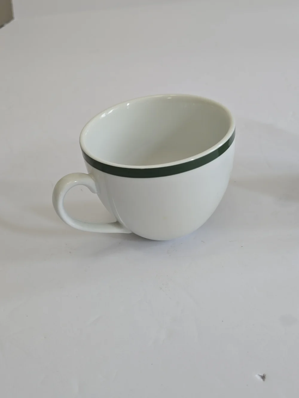 Williams Sonoma Set Of 2 Brasserie Coffee Cups White Green Band Japan